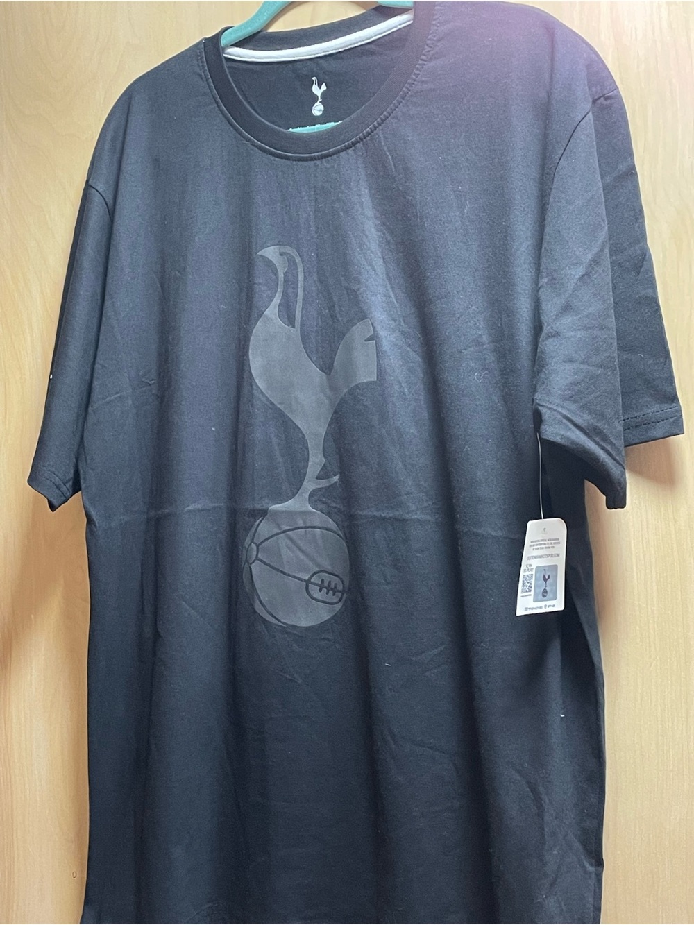 Tottenham Hotspur Black Tonal Crest Short Sleeve Tee